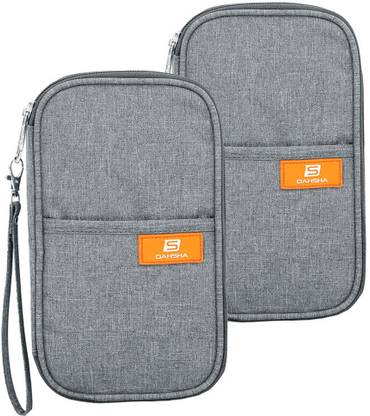 DAHSHA 2 Pack Travel Family Passport Holder Nylon Wallet Organizer