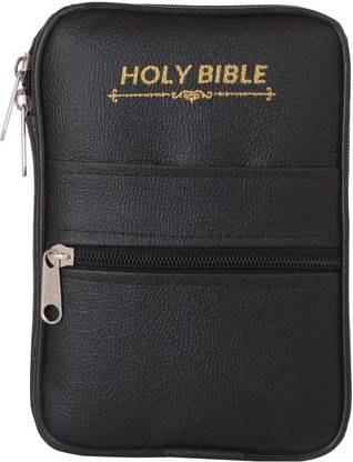 Nipun Enterprises PU Leather Bible/Notebook Cover – Black, Small (19x13x2 cm)