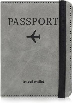 MOSHTU Passport Cover with RFID Blocking, PU Leather Passport Holder Travel Wallet Case