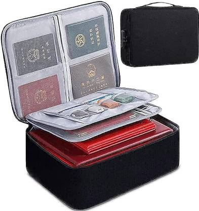 MILONI USA Waterproof 3 Layer Document Storage Bag with Lock for Laptop Passport Documents