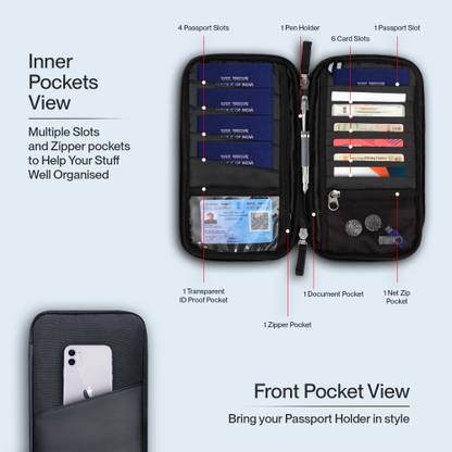 CRIVON Passport Holder Pouch,Travel Passport Cover for Men and Women-Document Organizer