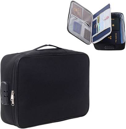 PAGALY Waterproof Document Organizer Case with Coded Lock Zipper File Folders