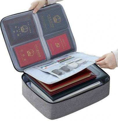 AMEEDARSHAN Document Bag with Lock, Fireproof 3-Layer File Storage Case