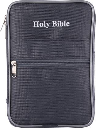 Nipum Enterprises Zippered Bible Book Cover Book Diary Cover Front Pocket PU Leather 25x17x3cm