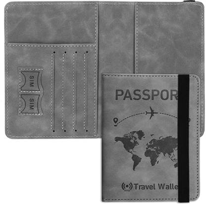STORITE RFID Blocking PU Leather Passport Cover Wallet Organizer Travel Document Holder