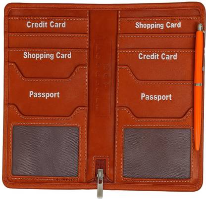 kittu 4 passport and Traveling wallets for Unisex Brown colour PU leather imported