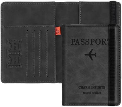 GAURINANDAN Passport Holder Cover Wallet RFID Blocking PU Leather Travel Document Holder