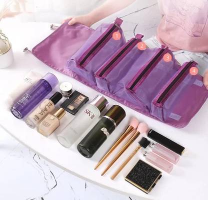 kayru 4 in 1 Makeup Bags Roll Up Toiletry Bag Travel Foldable Cosmetic Bag