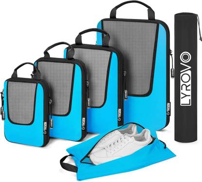 Lyrovo Polyester 6 Set Compression Travel Packing Cubes