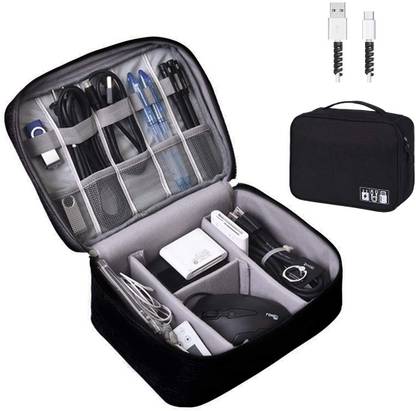 DITCAFOS Travel Organizer Storage Bag, Double Layer Polyester with 3 Removable Division