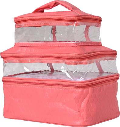 MaaCare Three Compartment Designer Bridal Multipurpose, Makeup Vanity Box Compact and Portable Vanity Box
