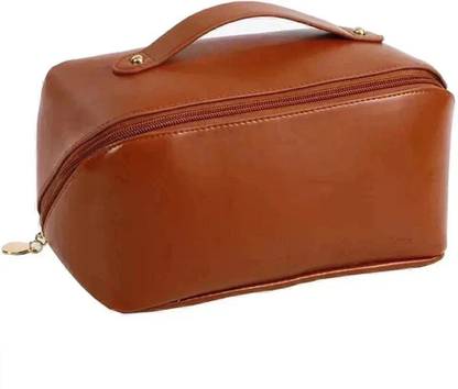 Grilazza Large-Capacity Portable PU Leather Cosmetic Storage Makeup Pouch Organizer