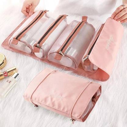 Grilazza 4 in 1 Hanging Roll-Up Foldable Portable Detachable cosmetic Makeup Toiletry Bag