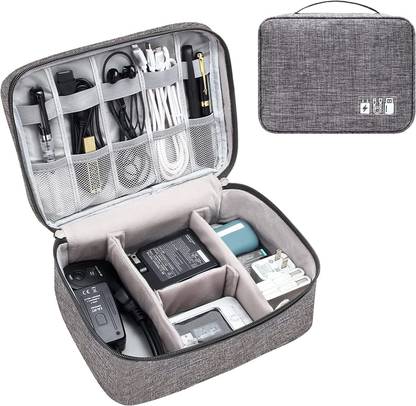 LAFILLETTE Travel Universal Digital Storage Pouch Case Electronic Accessories Gadget Organizer Bag Cord Holder for Cable Charger Phone USB SD Card