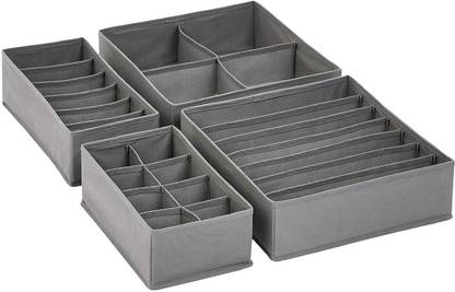 VYORA Set of 4 Foldable Drawer Organizer Undergarment Organizer Box Travel Organizer