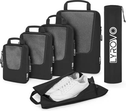 Lyrovo Polyester 6 Set Compression Travel Packing Cubes