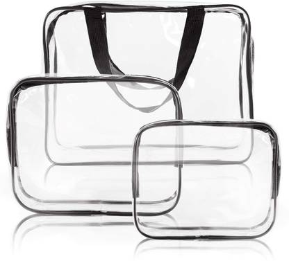 VVG TRADERS 3 Pack Toiletry Bag - Clear Waterproof Packing Organizers Cubes Set