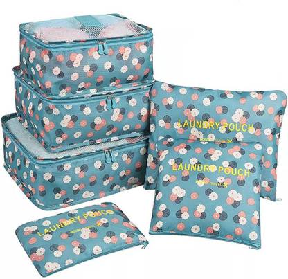 Rossella Multipurpose 6 Pcs Luggage Travel Cloth Organizer Cube Laundry Zipper Pouch Bag
