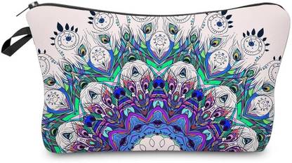 maycreate Cosmetic Bag for Women, Polyester Printed Makeup Organizer Pouch, Multipurpose Cosmetic Bag, Makeup and Jewellery Vanity Box