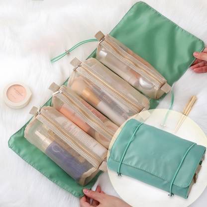 Rossella 4 in 1 Hanging Roll-Up Foldable Portable Detachable cosmetic Makeup Toiletry Bag
