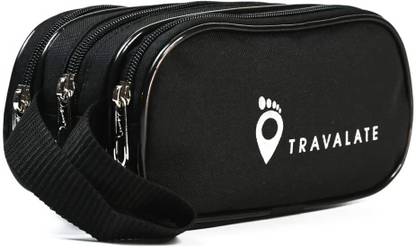 Travalate 3 Zipper Compatment Multipurpose Travel Makeup Kit Travel Shaving Kit & Bag