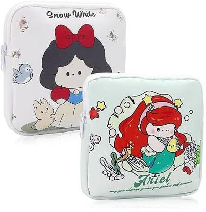 Velvetone Multiuse Cartoon Print Cotton Pouch Sanitary Napkin Storage Bag Travel Toiletry Kit