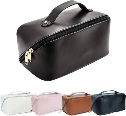 Virtuous Travel Waterproof PU Leather Cosmetic Makeup Side Zipper Bag Pouch Travel Toiletry Kit