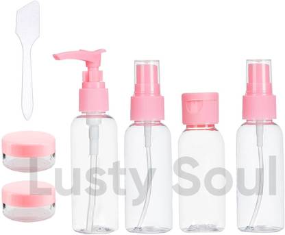 Lusty soul Cosmetic Travel Pouch Kit with Empty Refillable Bottles and Small Containers, Travel Toiletry Kit