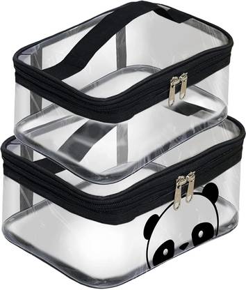 STORITE 2-Set Multipurpose Transparent Travel Pouch Travel Toiletry Kit