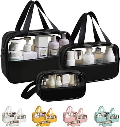 KEETLY Toiletry Bag for Women Clear Travel Toiletry Bag Travel Makeup Bag Travel Toiletry Kit