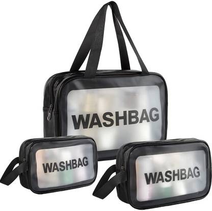 SBP 3 Pcs WashBag Makeup Cosmetic Organizer Pouch Waterproof Bag for Women and Girls Travel Toiletry Kit