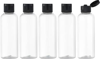 BeUcare Plastic Multipurpose Cosmetic Empty Bottles ,Leak Proof with Black Cap 100 ml Bottle