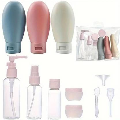 BLINK BASKET 11 Pcs Bottle Kit for Toiletries,Leak Proof Travel Size Bottles with Bag Travel Toiletry Kit