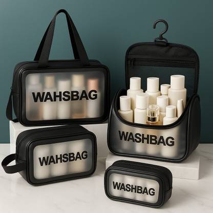 SimpliQure 4 Washbag Combo Toiletry, Travel Organizer, Makeup Bag | Cosmetic & Multipurpose Travel Toiletry Kit