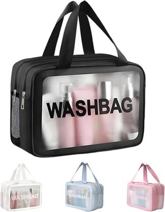 KEETLY Clear Toiletry Bag, Wet Dry Separation PVC Clear Travel Makeup Cosmetic Bag Travel Toiletry Kit