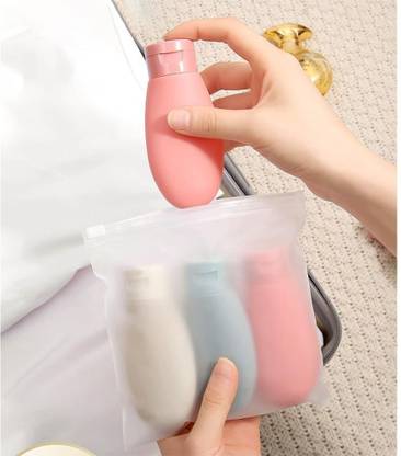 KeepCart Travel Shampoo Bottles Set, 60ML Leak Proof Refillable Squeezable Containers Set Travel Toiletry Kit