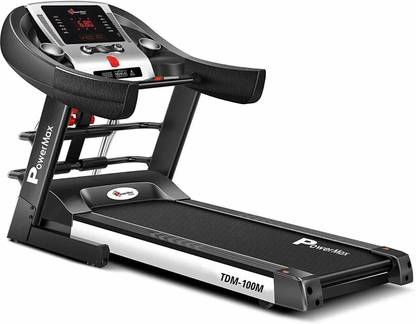 Powermax Fitness TDM-100M (4HP Peak), Semi-Auto Lubrication, Multifunction for home fitness Treadmill (Max Weight:110 kg)