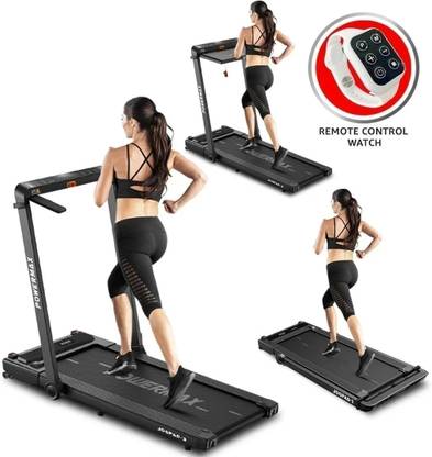 Powermax Fitness JogPad-3 (4HP Peak) 2 in 1 Under Desk Cardio Machine, LED, Remote Control, Home Treadmill (Max Weight:110 kg)