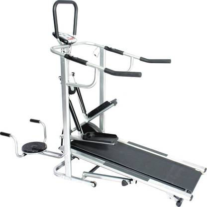 Cardio World 4 in 1 Manual Treadmill, Easy to foldable, User Weight - 110 kg Treadmill (Max Weight:110 kg)