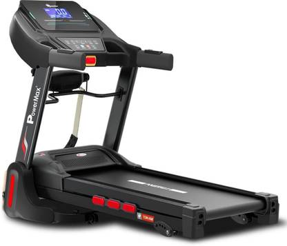 Powermax Fitness TDM-96M with Massager, Bluetooth for app, ipad holder, Foldable Manual Incline Treadmill (Max Weight:110 kg)