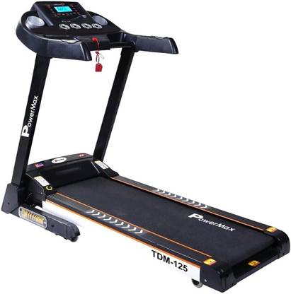 Powermax Fitness TDM-125 2.0HP Motorized Treadmill with Android & iOS App and Semi-Auto Lubricating Treadmill (Max Weight:115 kg)