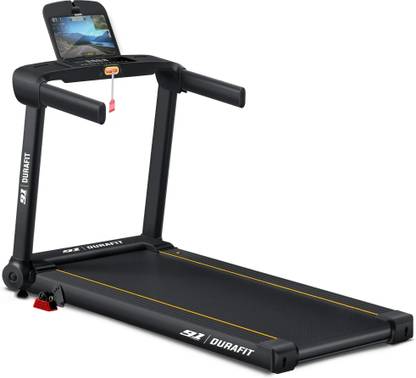 Durafit Racer 5 HP Peak 140Kg Max Weight | 16km Speed | 4 Level Incline Home use BLDC Treadmill (Max Weight:140 kg)