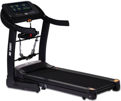 Durafit Velox Multifunction 6HP Peak 150Kg MaxWeight, 18km Speed, 4-Level Incline Treadmill (Max Weight:150 kg)