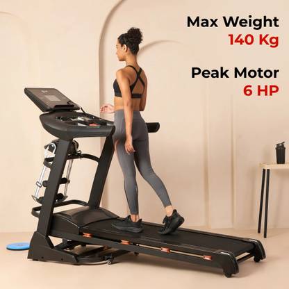 Cult M6 Nova | 6HP Peak, Max Weight: 140kg with 15 Level Auto Incline For Home Gym Treadmill (Max Weight:140 kg)