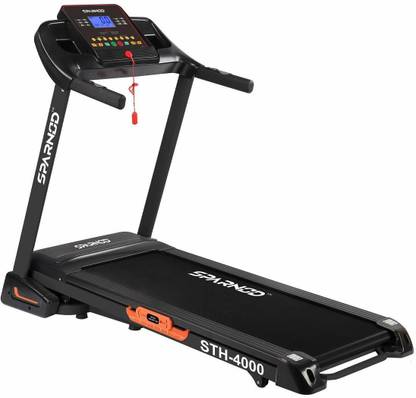 Sparnod Fitness STH-4000 (4.5 HP PEAK)Automatic Treadmill (DIY Installation) Motorized Running Treadmill for Home Use Treadmill (Max Weight:120 kg)