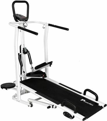 Powermax Fitness MFT-410-4 in 1 Multifunction Manual with Jogger, Stepper, Twister & PushUp Bar Treadmill (Max Weight:120 kg)