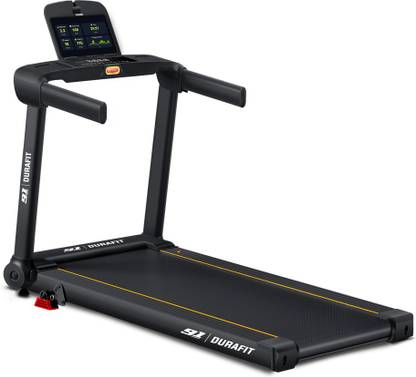 Durafit Racer 5 HP Peak 140Kg Max Weight | 16km Speed | 4 Level Incline Home use BLDC Treadmill (Max Weight:140 kg)