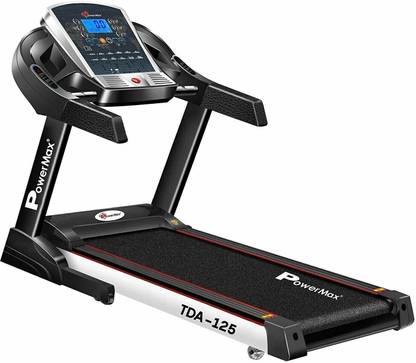 Powermax Fitness TDA-125 (2 HP) Smart Run Function, Auto Lubrication & Auto Inclination Motorized Treadmill for Cardio Workout Treadmill (Max Weight:115 kg)
