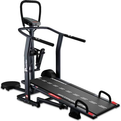 Powermax Fitness MFT-410 Non-electric Manual Multifunction(Jogger, Stepper, Twister) Foldable Treadmill (Max Weight:120 kg)