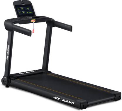 Durafit Racer 5HP BLDC Peak 16km Speed | Hydraulic Foldable Home use Treadmill (Max Weight:140 kg)